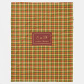 Autumn Plaid Throw Blanket Cozy Custom Name Accent Fleecedecke (Vorderseite)