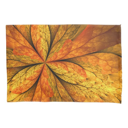Autumn Plant, Modern Abstract Fractal Art Leaf Kissenbezug (Vorderseite)