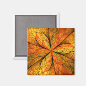 Autumn Plant, Modern Abstract Fractal Art Leaf Magnet (Vorderseite/Rückseite)