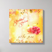 Autumn Pomegranates Shabbat Shalom Hebrew wackelt Leinwanddruck (Vorderseite)