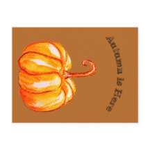 Autumn Postcard mit Pumpkin