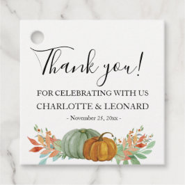 Autumn Pumkins Danke, tag Geschenkanhänger