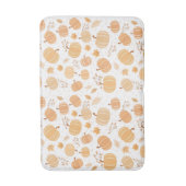 Autumn Pumpkin and Leaf Pastel Pattern Badematte (Vorderseite Vertikal)