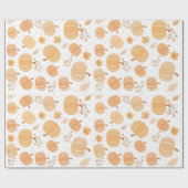 Autumn Pumpkin and Leaf Pastel Pattern Geschenkpapier (Flach)