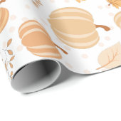 Autumn Pumpkin and Leaf Pastel Pattern Geschenkpapier (Rolleneckpunkt)