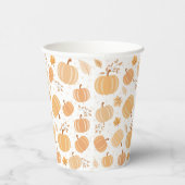 Autumn Pumpkin and Leaf Pastel Pattern Pappbecher (Rechts)