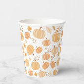 Autumn Pumpkin and Leaf Pastel Pattern Pappbecher (Vorderseite)