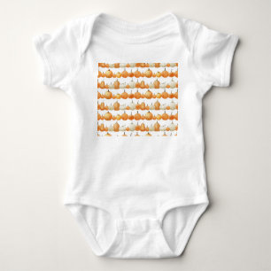 Autumn Pumpkin: Aquarellfarben Illustration Patter Baby Strampler