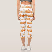 Autumn Pumpkin: Aquarellfarben Illustration Patter Capri Leggings (Rückseite)