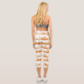 Autumn Pumpkin: Aquarellfarben Illustration Patter Capri Leggings (Rückseite)
