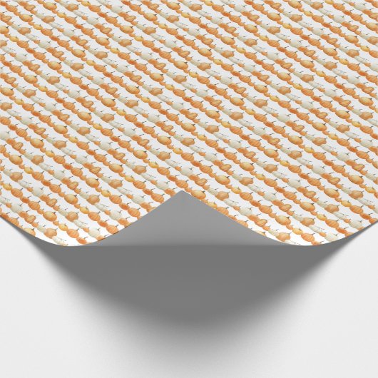 Autumn Pumpkin: Aquarellfarben Illustration Patter Geschenkpapier (Ecke)