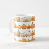 Autumn Pumpkin: Aquarellfarben Illustration Patter Kaffeetasse (Vorderseite Links)
