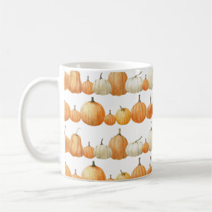 Autumn Pumpkin: Aquarellfarben Illustration Patter Kaffeetasse