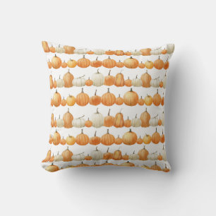 Autumn Pumpkin: Aquarellfarben Illustration Patter Kissen