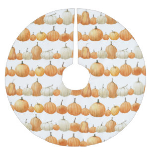 Autumn Pumpkin: Aquarellfarben Illustration Patter Polyester Weihnachtsbaumdecke