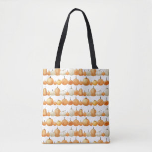 Autumn Pumpkin: Aquarellfarben Illustration Patter Tasche