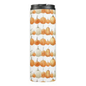 Autumn Pumpkin: Aquarellfarben Illustration Patter Thermosbecher (Rückseite)