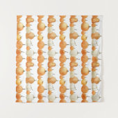 Autumn Pumpkin: Aquarellfarben Illustration Patter Wandteppich (Vorderseite (Horizontal))