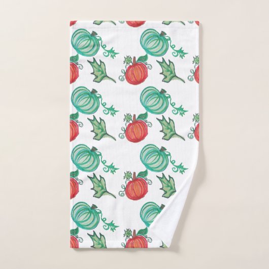 Autumn Pumpkin Art Badhandtuch Set (Handtuch)