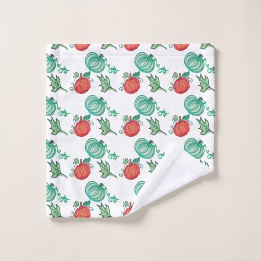 Autumn Pumpkin Art Badhandtuch Set (Waschlappen)