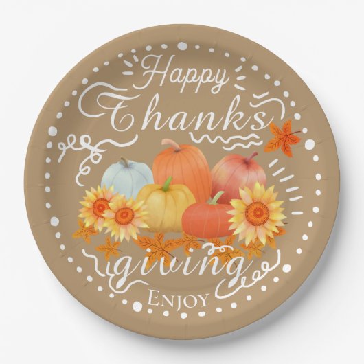 Autumn Pumpkin Ash Pappteller (Vorderseite)