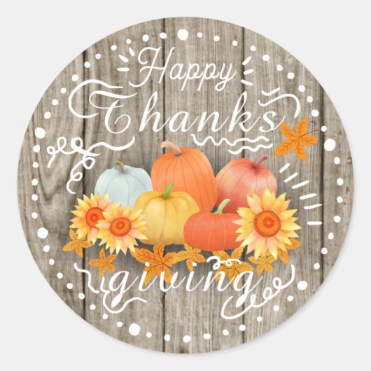 Autumn Pumpkin Ash Pine Runder Aufkleber (Vorderseite)