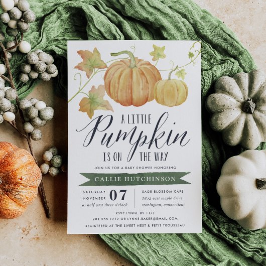 Autumn Pumpkin Baby Dusche Einladung