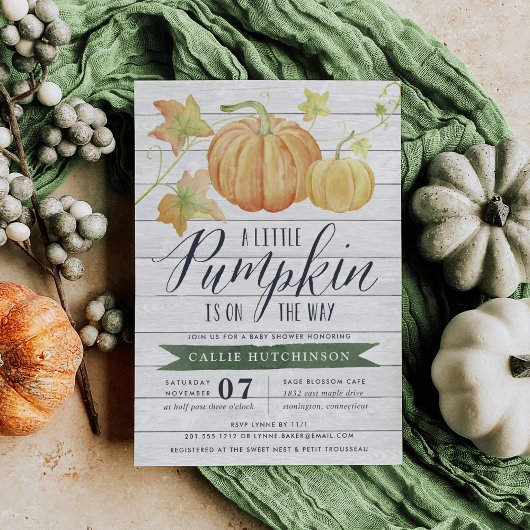 Autumn Pumpkin Baby Dusche Einladung