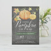 Autumn Pumpkin Baby Dusche Einladung (Stehend Vorderseite)