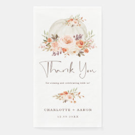 Autumn Pumpkin Baby Shooting Blush Apricot Floral  Serviette