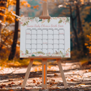 Autumn Pumpkin Baby Shooting Due Date Calendar Poster