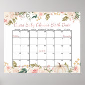 Autumn Pumpkin Baby Shooting Due Date Calendar Poster (Vorne)