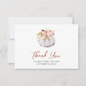 Autumn Pumpkin Baby Showdusche Danke Karte (Vorderseite)