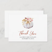 Autumn Pumpkin Baby Showdusche Danke Karte (Vorne/Hinten)