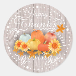 Autumn Pumpkin Beige Pine Runder Aufkleber