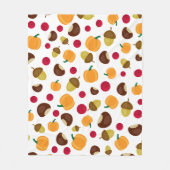 Autumn Pumpkin Berries Chestnut Pattern Fleecedecke (Vorderseite)