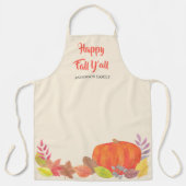 Autumn Pumpkin Blätter Happy Fall Familienname Schürze (Vorderseite)