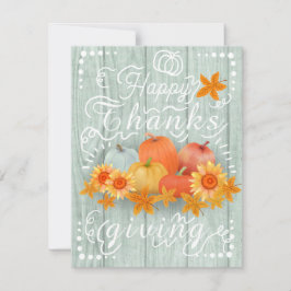 Autumn Pumpkin Blue Pine Feiertagskarte
