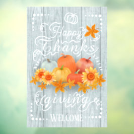 Autumn Pumpkin Blue Pine Fensteraufkleber