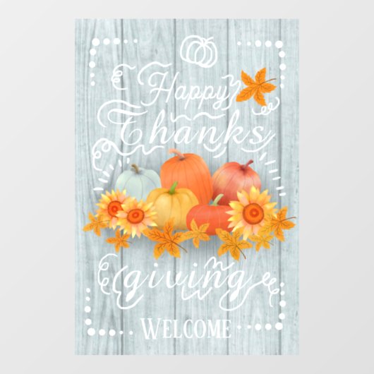 Autumn Pumpkin Blue Pine Fensteraufkleber (Blatt)