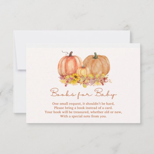 Autumn Pumpkin Books for Baby Card – Boho Fall Dankeskarte (Vorderseite)