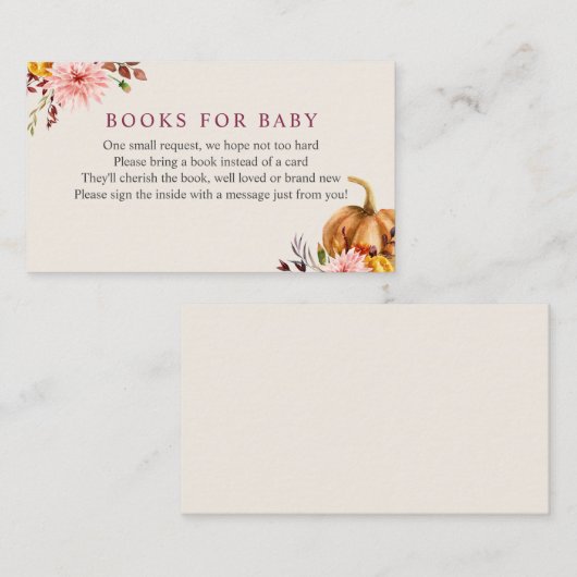 Autumn Pumpkin Books for Baby insert card (Vorne/Hinten)