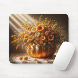 Autumn Pumpkin Bouquet auf Lace Tableclout Mousepad