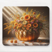 Autumn Pumpkin Bouquet auf Lace Tableclout Mousepad (Vorne)
