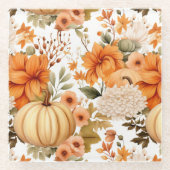 Autumn Pumpkin Bouquet Design Glasuntersetzer (Vorderseite)