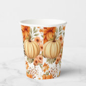 Autumn Pumpkin Bouquet Design Pappbecher (Rechts)