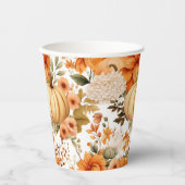Autumn Pumpkin Bouquet Design Pappbecher (Vorderseite)