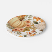 Autumn Pumpkin Bouquet Design Pappteller (Schrägansicht)