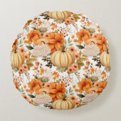 Autumn Pumpkin Bouquet Design Rundes Kissen (Vorderseite)