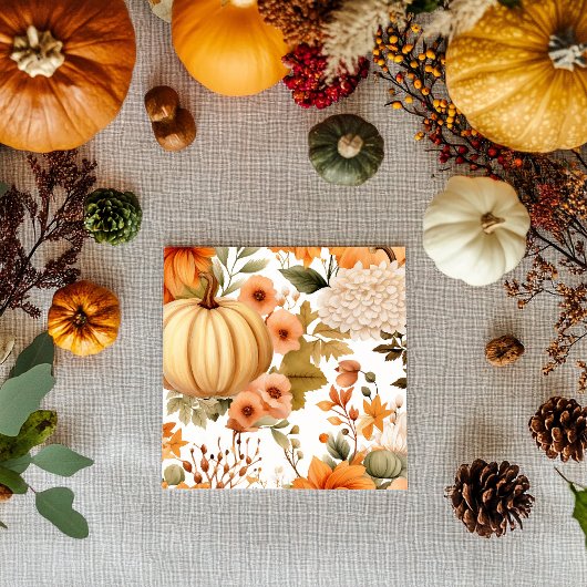Autumn Pumpkin Bouquet Design Serviette